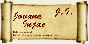 Jovana Injac vizit kartica